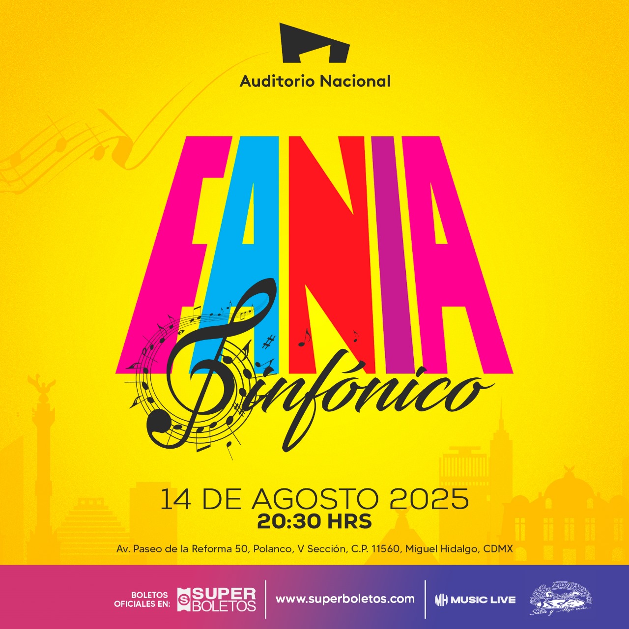 FANIA SINFÓNICO LLEGA ALAUDITORIO NACIONAL: UNANOCHE INOLVIDABLE PARA LOSAMANTES DE LA BUENA MÚSICA